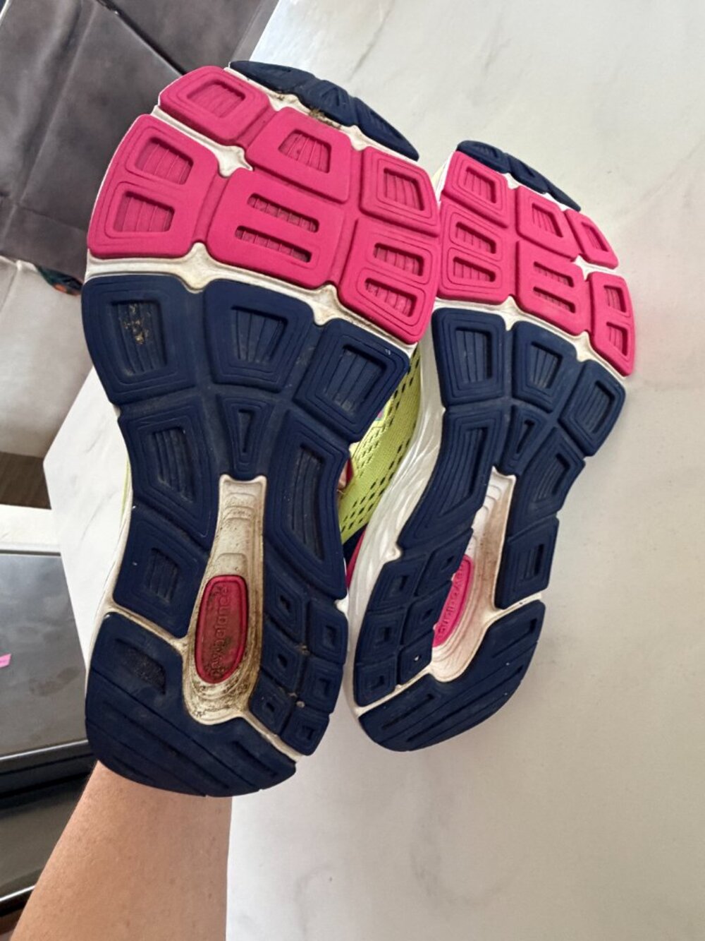 New Balance 680v5 Running Shoes Neon Yellow Pink Blue Athletic Sneakers - Picture 9 of 10